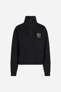 Mikina Karl Lagerfeld Hotel Karl Crest Half Zip Black