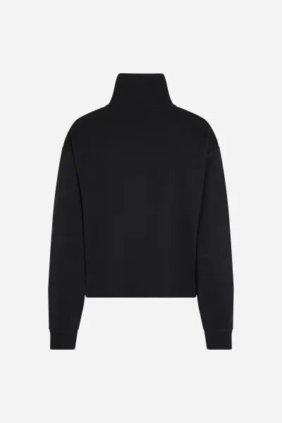 Mikina Karl Lagerfeld Hotel Karl Crest Half Zip Black