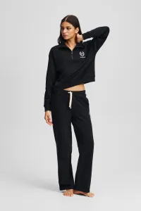 Tepláky Karl Lagerfeld Hotel Karl Crest Straight Leg Black