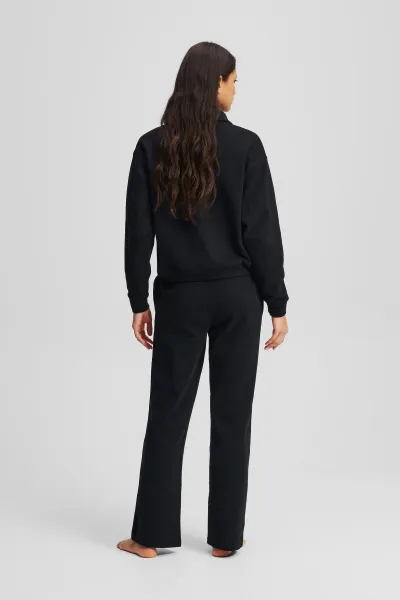 Tepláky Karl Lagerfeld Hotel Karl Crest Straight Leg Black