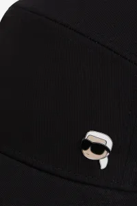 Bavlnená šiltovka Karl Lagerfeld IKON čierna farba, s nášivkou, A3W33056