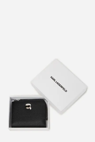Peňaženka Karl Lagerfeld IKON dámska, čierna farba, A3W32089