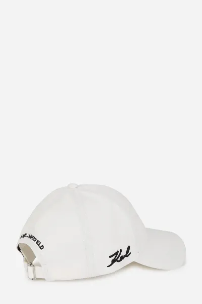 Šiltovka Karl Lagerfeld K/Signature Side Logo Cap Off White