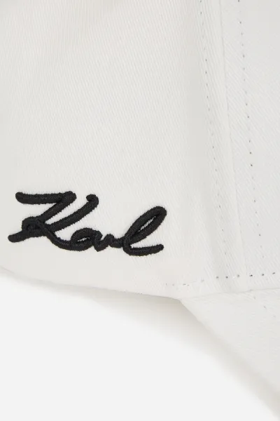 Šiltovka Karl Lagerfeld K/Signature Side Logo Cap Off White