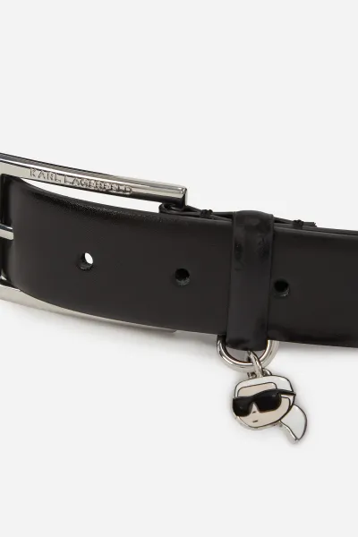 Opasok Karl Lagerfeld IKON čierna farba, A3W33069