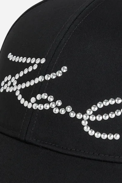 Šiltovka Karl Lagerfeld K/Signature Studs Cap Black