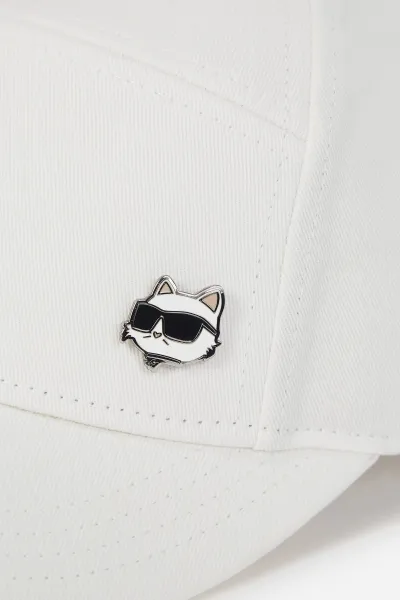 Bavlnená šiltovka Karl Lagerfeld IKON biela farba, jednofarebná, A3W33139