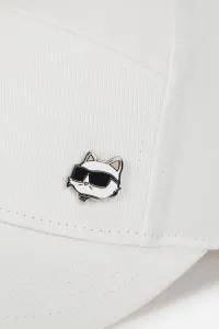 Bavlnená šiltovka Karl Lagerfeld IKON biela farba, jednofarebná, A3W33139