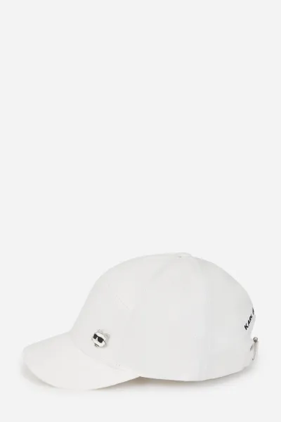 Bavlnená šiltovka Karl Lagerfeld IKON biela farba, jednofarebná, A3W33139