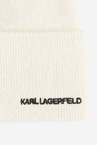 Čiapka s prímesou vlny Karl Lagerfeld IKON béžová farba, A3W33146