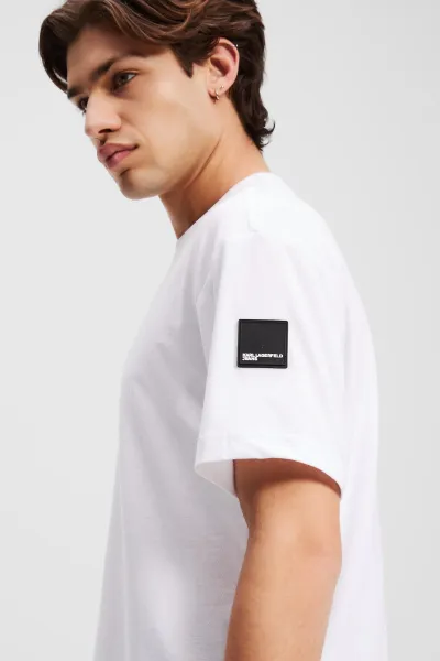 Tričko Karl Lagerfeld Jeans Klj Reg Rubber Patch Tee White