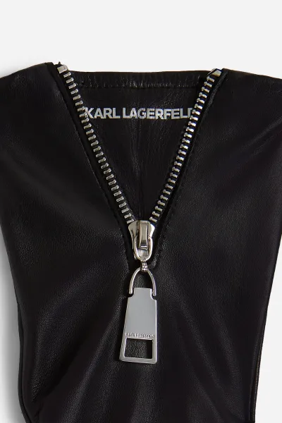 Rukavice Karl Lagerfeld K/Essential Zipper Ff Glove Black