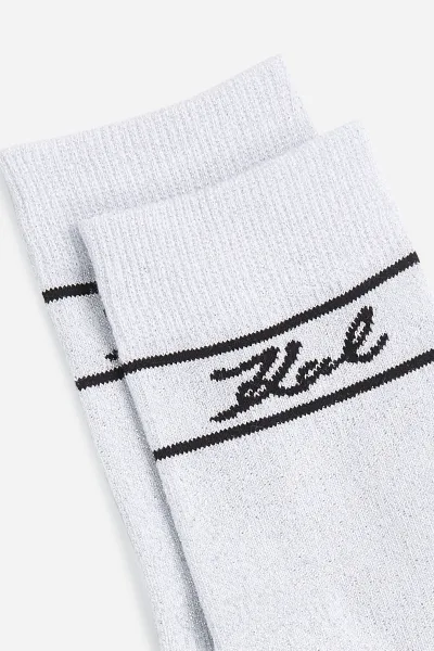 Ponožky Karl Lagerfeld 2-pak K/SIGNATURE biela farba, A3W43002