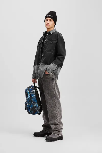 Košeľa Karl Lagerfeld Jeans Klj Ombre Overshirt Washed Black Ombre