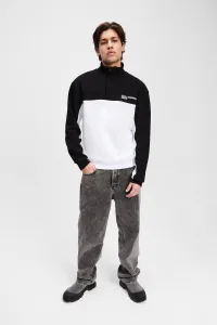 Mikina Karl Lagerfeld Jeans Klj Reg Blocked Half Zip Sweat Black/White