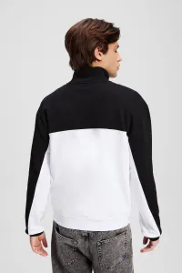 Mikina Karl Lagerfeld Jeans Klj Reg Blocked Half Zip Sweat Black/White