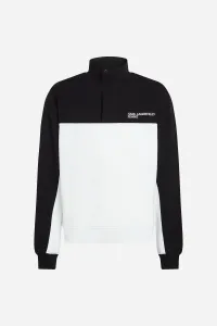 Mikina Karl Lagerfeld Jeans Klj Reg Blocked Half Zip Sweat Black/White