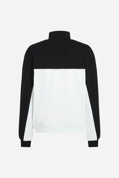 Mikina Karl Lagerfeld Jeans Klj Reg Blocked Half Zip Sweat Black/White
