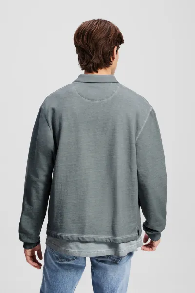 Mikina Karl Lagerfeld Jeans Klj Reg Polo Sweat Monument
