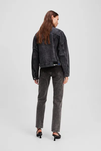 Džínsy Karl Lagerfeld Jeans Klj Hr Straight Ombre Denim Washed Black Ombre