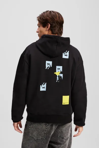 Mikina Karl Lagerfeld Jeans Klj Relax Repeated Karl Hoodie Black
