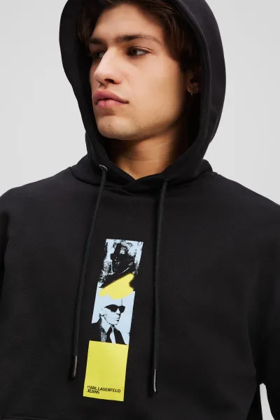 Mikina Karl Lagerfeld Jeans Klj Relax Repeated Karl Hoodie Black