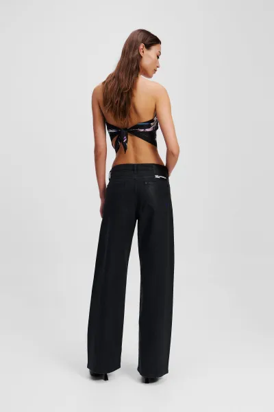 Džínsy Karl Lagerfeld Jeans Klj Mr Relaxed Coated Denim Black Coated