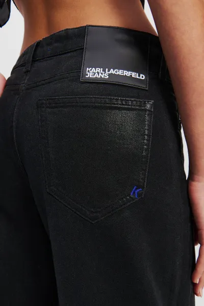 Džínsy Karl Lagerfeld Jeans Klj Mr Relaxed Coated Denim Black Coated