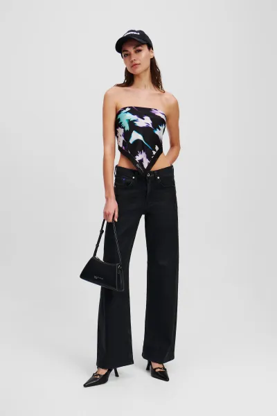 Džínsy Karl Lagerfeld Jeans Klj Mr Relaxed Coated Denim Black Coated