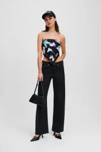 Džínsy Karl Lagerfeld Jeans Klj Mr Relaxed Coated Denim Black Coated