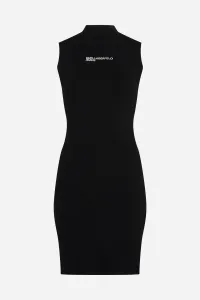 Šaty Karl Lagerfeld Jeans Klj Sless Mock Neck Knit Dress Black