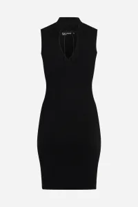 Šaty Karl Lagerfeld Jeans Klj Sless Mock Neck Knit Dress Black