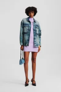 Šaty Karl Lagerfeld Jeans Klj Sless Mock Neck Knit Dress Lavendula