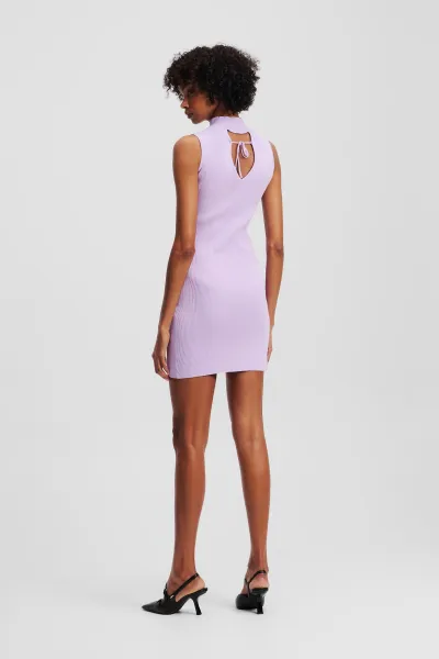 Šaty Karl Lagerfeld Jeans Klj Sless Mock Neck Knit Dress Lavendula