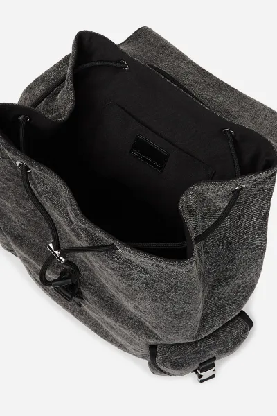 Batoh Karl Lagerfeld Jeans Klj Washed Utility Backpack Washed Black