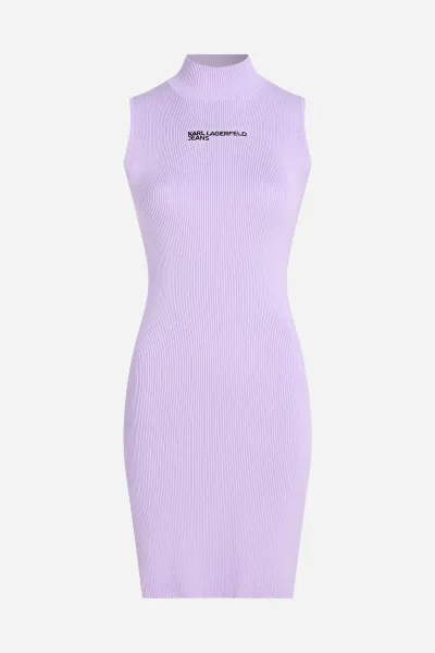 Šaty Karl Lagerfeld Jeans Klj Sless Mock Neck Knit Dress Lavendula