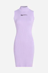 Šaty Karl Lagerfeld Jeans Klj Sless Mock Neck Knit Dress Lavendula