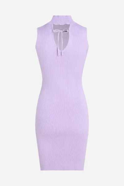 Šaty Karl Lagerfeld Jeans Klj Sless Mock Neck Knit Dress Lavendula