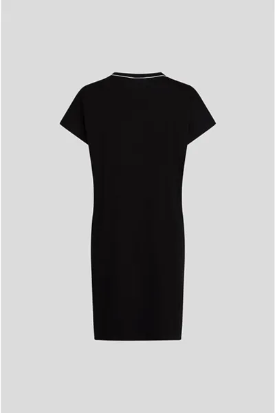 Bavlnené šaty Karl Lagerfeld Jeans čierna farba, mini, rovný strih, A3W13044