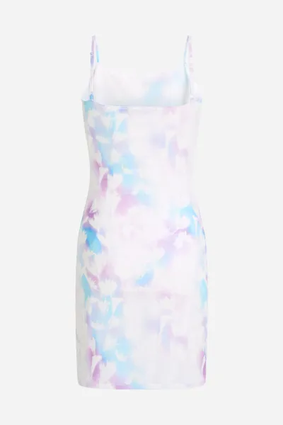 Šaty Karl Lagerfeld Jeans Klj Mesh Aop Slip Dress Floral Aop White