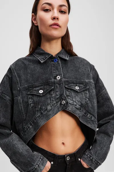 Bunda Karl Lagerfeld Jeans Klj Oversized Jacket Washed Black