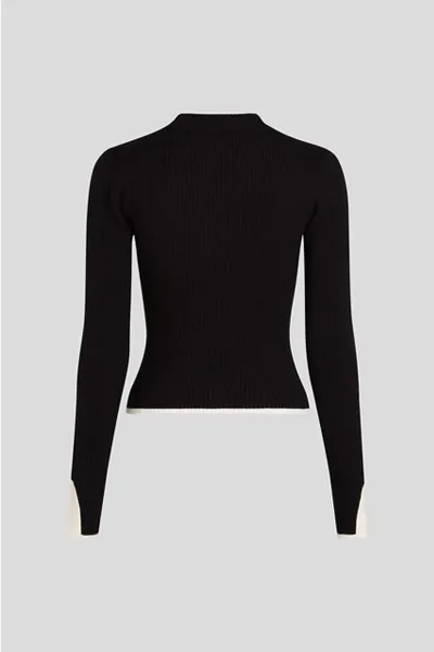 Sveter Karl Lagerfeld Jeans Klj Mock Neck Sweater Black