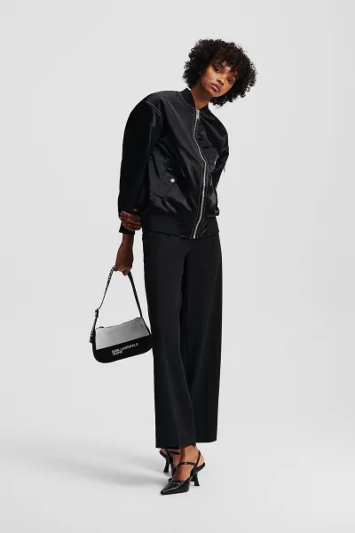 Bunda Karl Lagerfeld Jeans Klj Oversized Satin Bomber Black