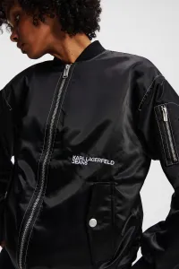Bunda Karl Lagerfeld Jeans Klj Oversized Satin Bomber Black