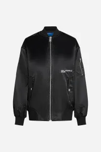 Bunda Karl Lagerfeld Jeans Klj Oversized Satin Bomber Black
