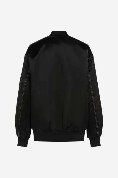 Bunda Karl Lagerfeld Jeans Klj Oversized Satin Bomber Black