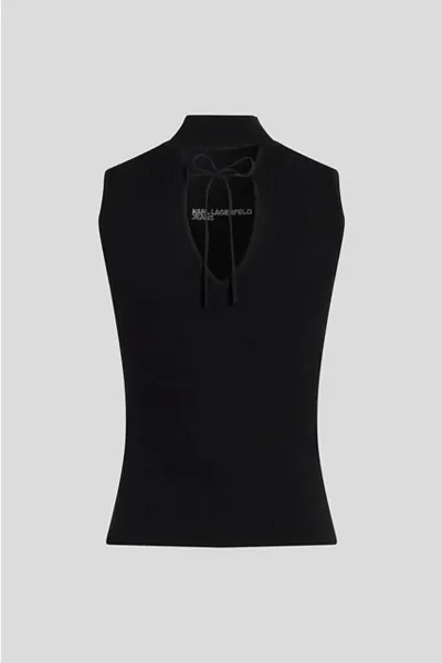 Sveter Karl Lagerfeld Jeans Klj Knitted Top Black