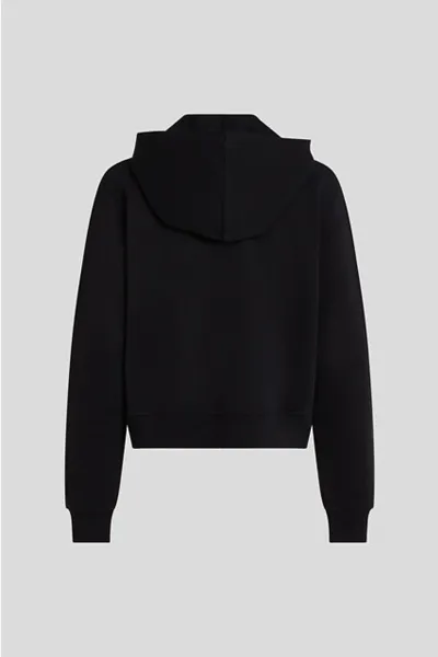 Mikina Karl Lagerfeld Jeans Klj Reg Flower Zip-Up Hoodie Black