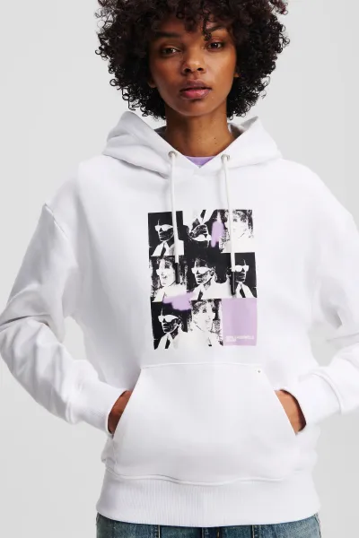 Mikina Karl Lagerfeld Jeans Klj Relax Repeat Karl Hoodie White