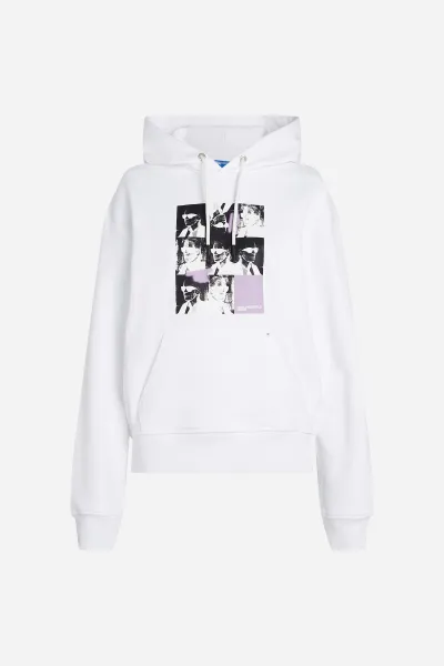 Mikina Karl Lagerfeld Jeans Klj Relax Repeat Karl Hoodie White